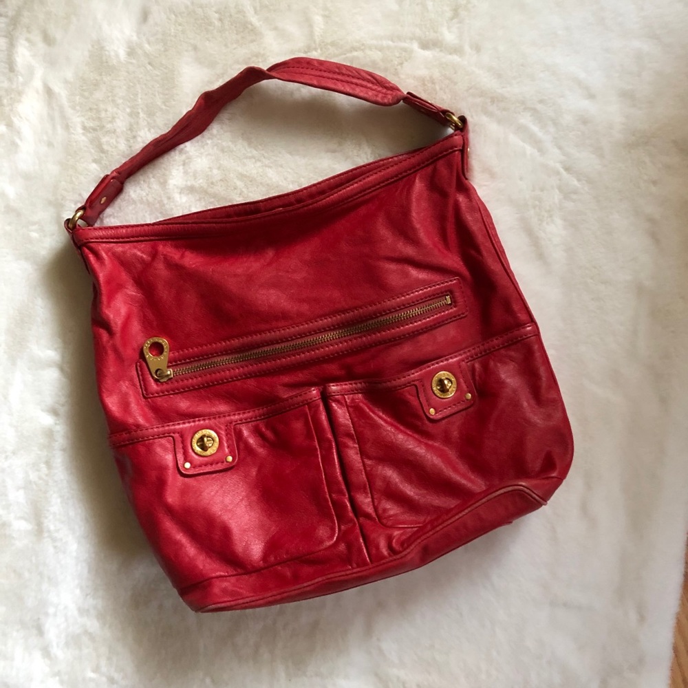 Marc jacobs red leather shoulder bag
